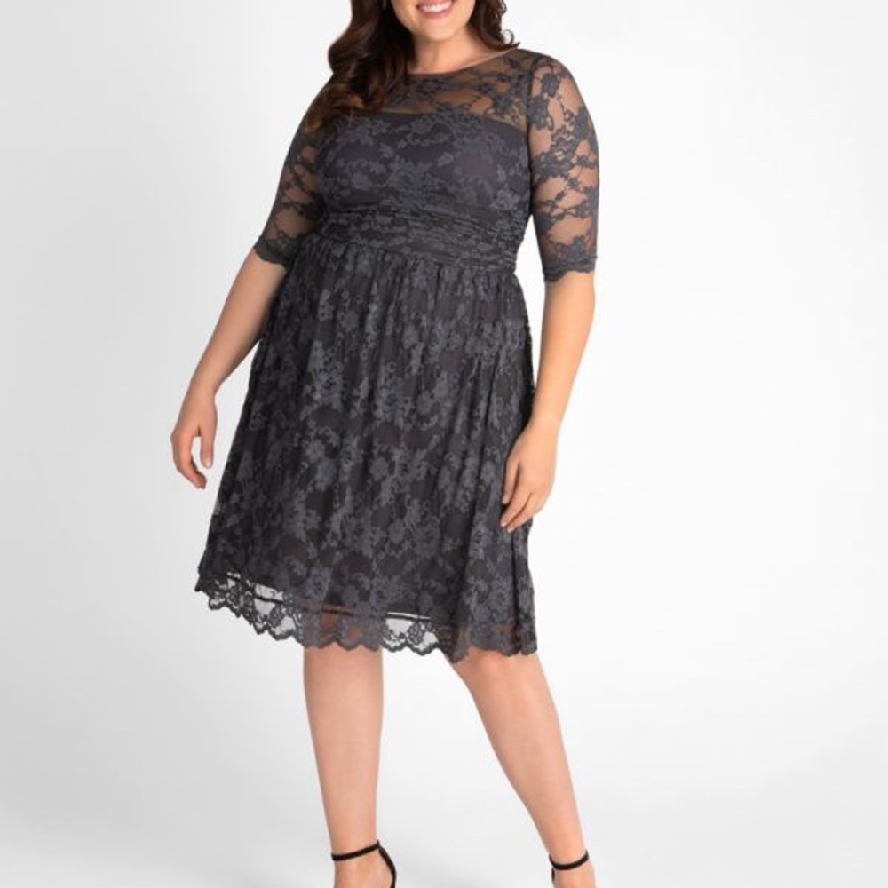 Teal lace dress
